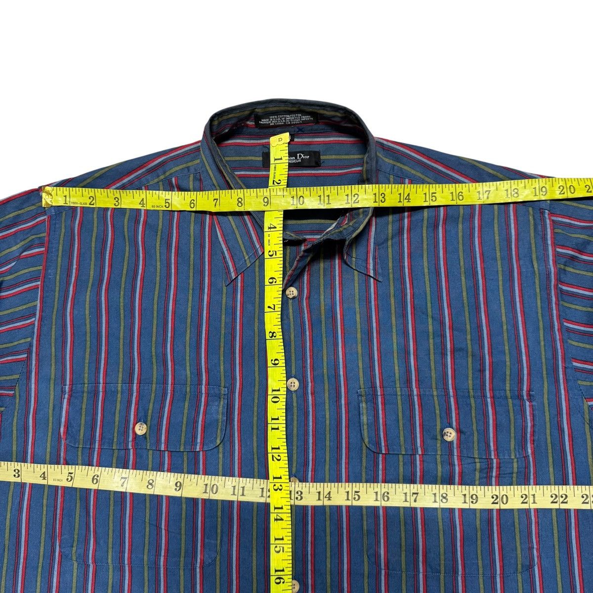 Christian Dior Monsieur Vintage Christian Dior Monsieur Striped Shirt Oversized Size US L / EU 52-54 / 3 - 15 Thumbnail