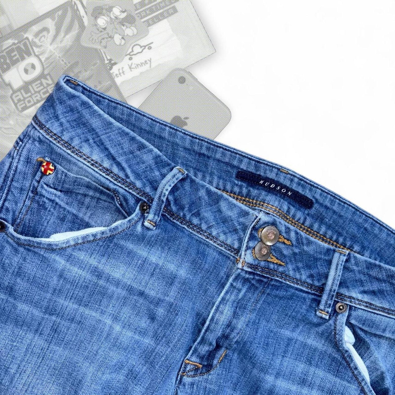 & Other Stories Vintage Y2K Blue Ripped & Skinny Straight Hudson Denim Jeans Size 30" / US 8 / IT 44 - 5 Thumbnail
