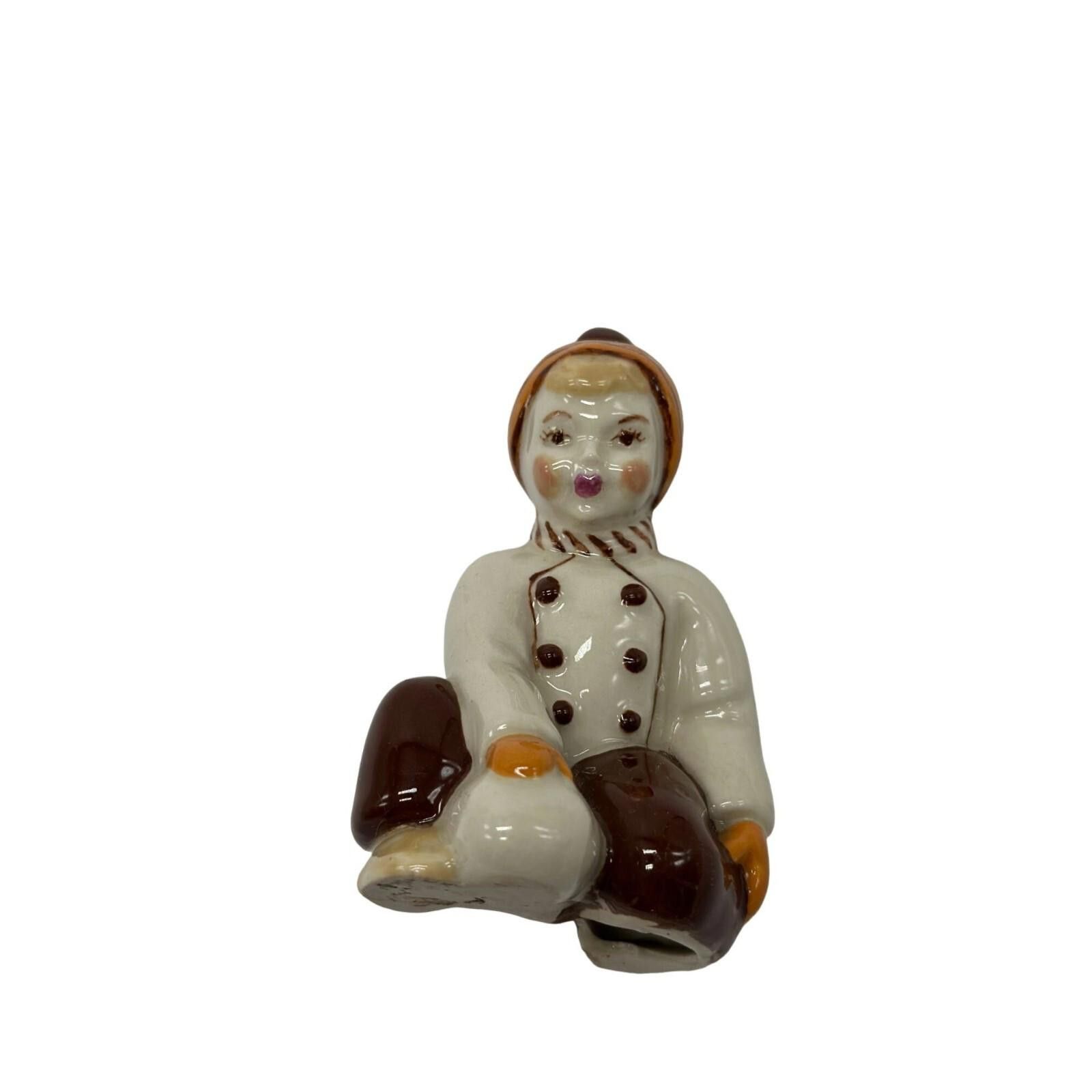 Unknown London Vintage Snowball Boy Figurine Christmas Decoration 4" Size ONE SIZE - 7 Thumbnail
