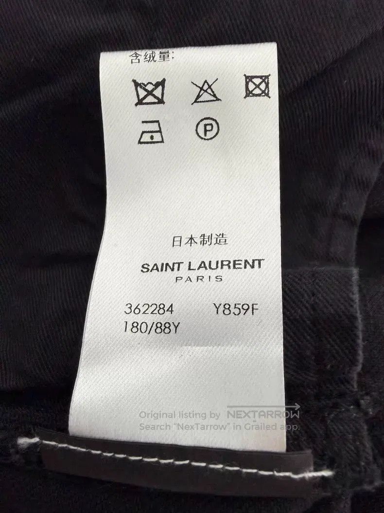 Saint Laurent Paris Saint Laurent Paris Black Distressed Ripped Destroyed Deni Size US 31 - 6 Thumbnail