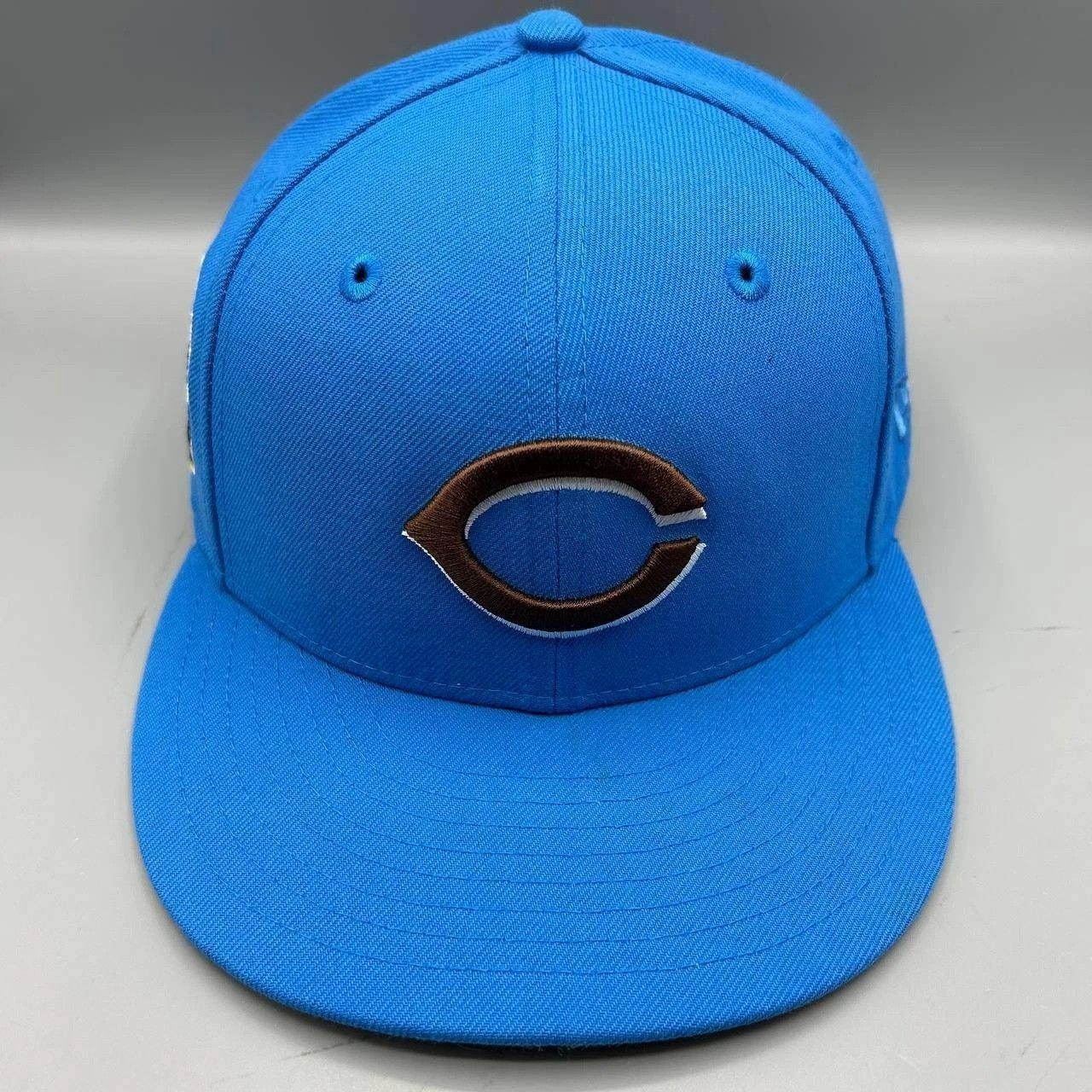New Era Cincinnati Reds Hat Men 7 3/8 Blue Gray MLB Fitted Cap Size ONE SIZE - 1 Thumbnail