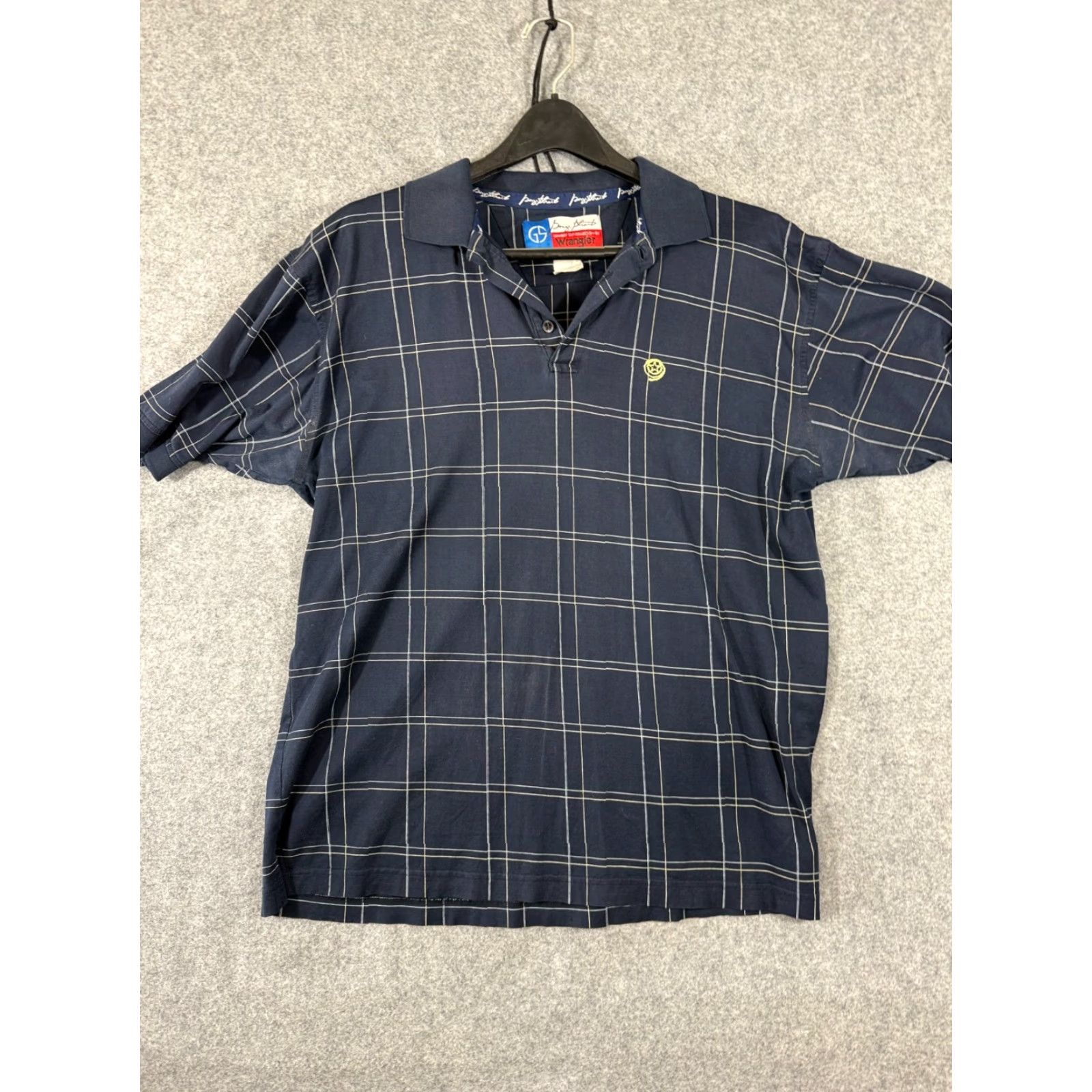 Wrangler VINTAGE Wrangler George Strait Polo Shirt Mens M Navy Blue Plaid Short Sleeve Size US M / EU 48-50 / 2 - 3 Thumbnail