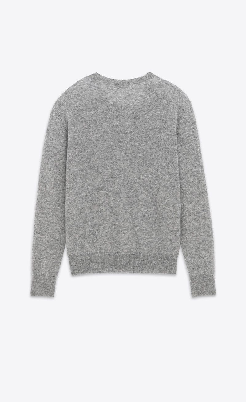 Saint Laurent Paris oc11z0126 780075 Sweater in Cashmere and Silk in Grey Size US XL / EU 56 / 4 - 2 Thumbnail