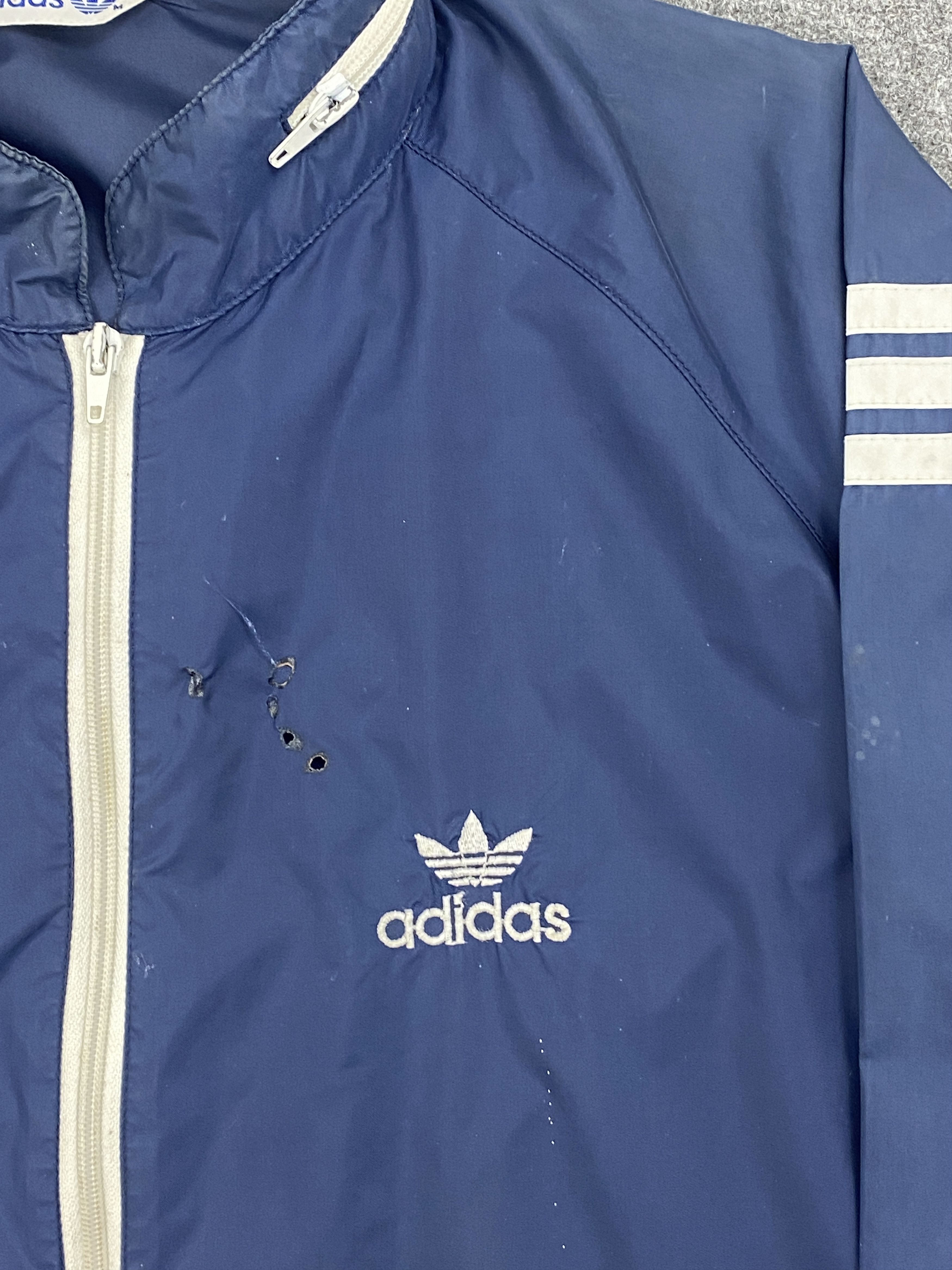 Adidas 70s Vintage Adidas Windbreaker Nylon Zipper Hoodie Jacket Size US M / EU 48-50 / 2 - 5 Thumbnail