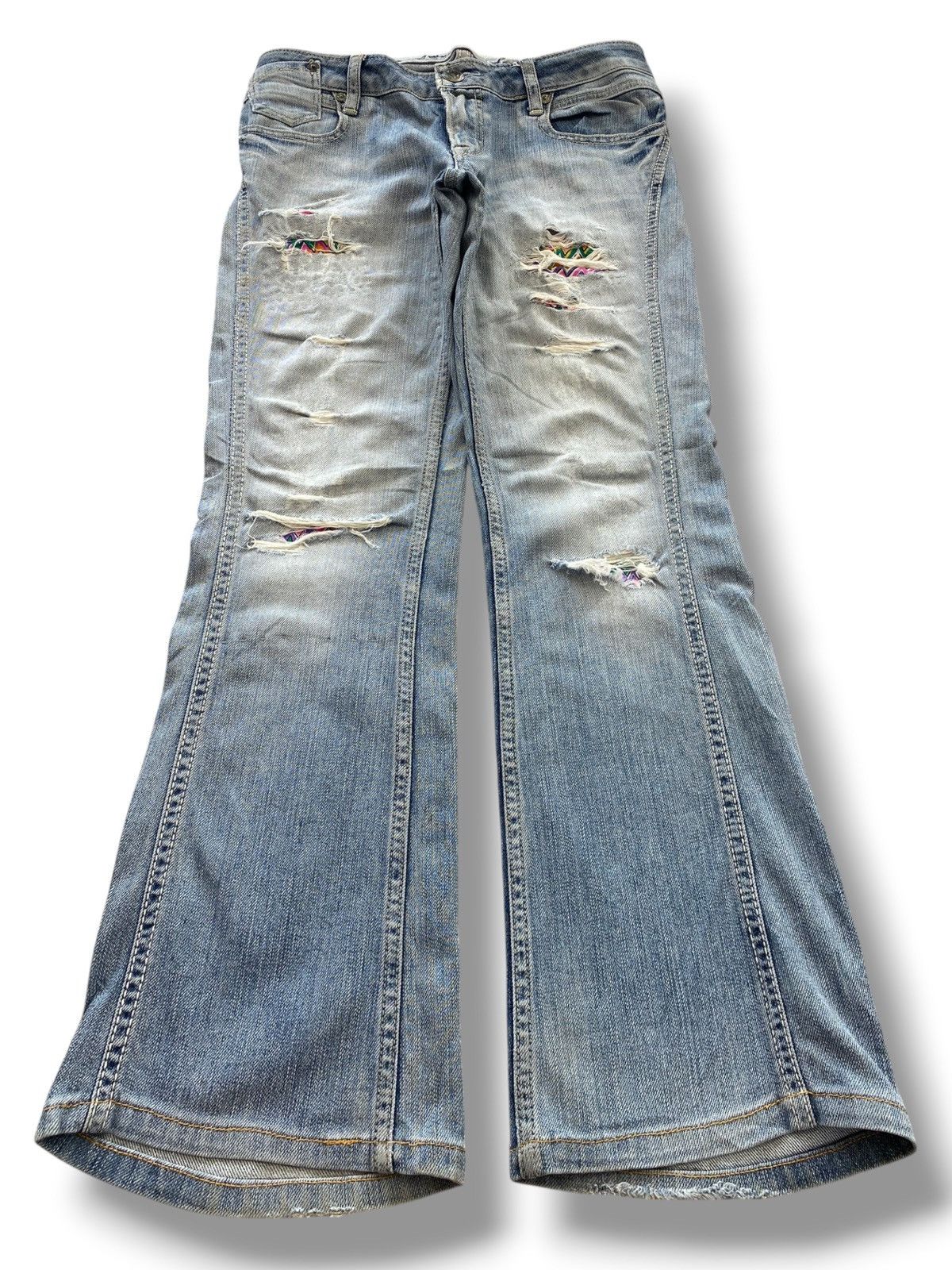 Other Sweet Camel Patch Work Ripped Style Flare Jeans Size 29" - 1 Thumbnail