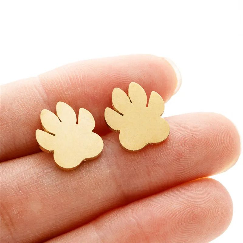 Jewelry Bear Paw Mini Stud Earrings Charm Earring Gift Size ONE SIZE - 1 Thumbnail