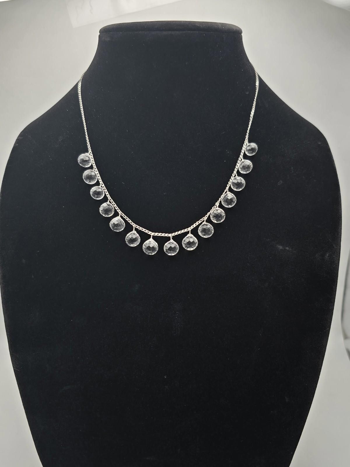The Unbranded Brand 10K White Gold Necklace 56 ct Natural White Topaz Briolettes Size ONE SIZE - 1 Thumbnail