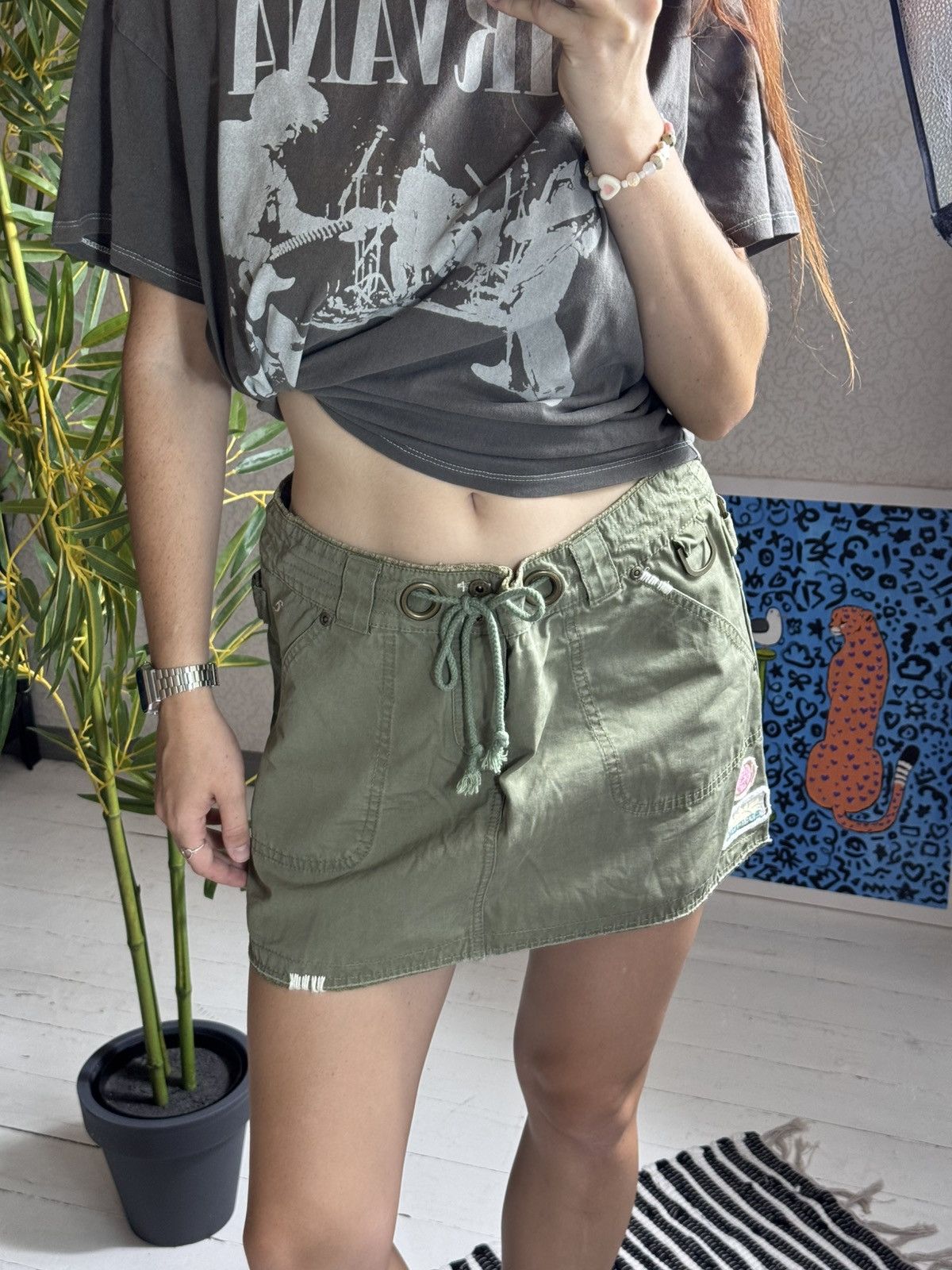 Rip Curl VINTAGE RIP CURL 2000s KHAKI MINI SKIRT Size 27" / US 4 / IT 40 - 8 Thumbnail