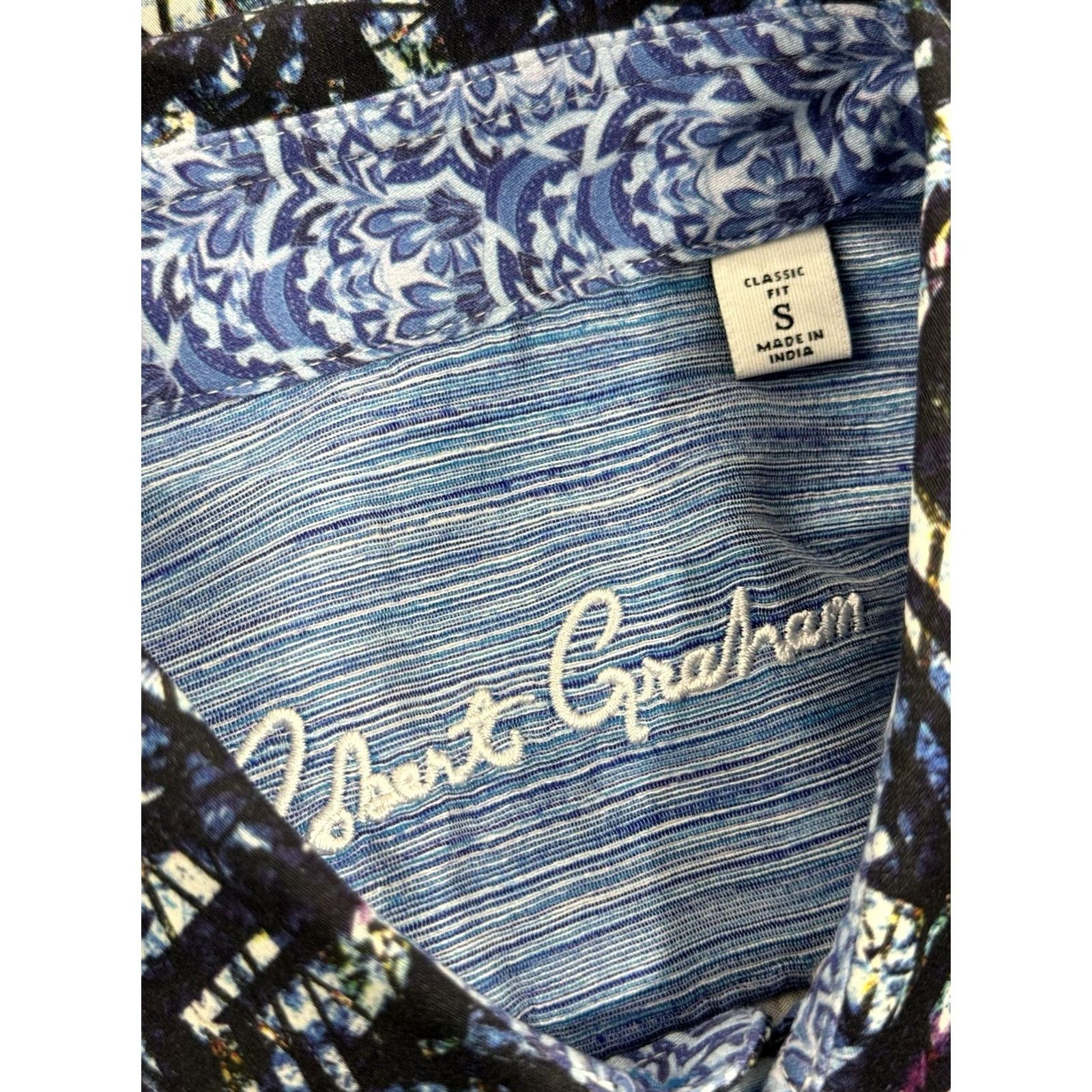 Robert Graham ROBER GRAHAM - Abstract Stained Glass Mens S Shirt Button-Up Short Sleeve Multicolor C4 Size US S / EU 44-46 / 1 - 3 Thumbnail
