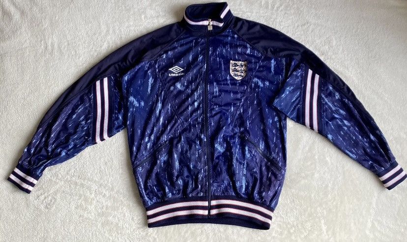 image of Soccer Jersey x Umbro England 1993 1995 Football Soccer Track Jacket Umbro Size L in Blue, Men's