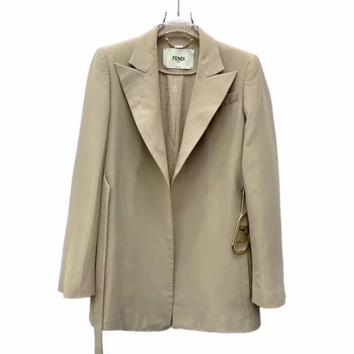 Fendi Fendi Beige Collared Belted Blazer Coat Size US XS / EU 42 / 0 - 1 Thumbnail