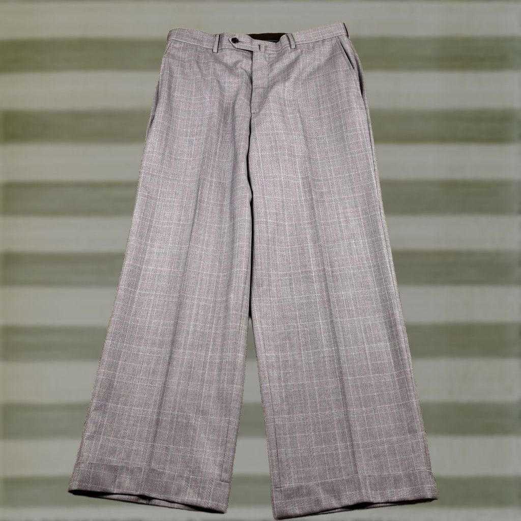 Brooks Brothers Brooks Brothers Pants 34x28 Gray Windowpane Wool Dress Slacks Flat Front Pants Mens Regular Gray Windowpane Wool Dress Pants 34 28 Size US 34 / EU 50 - 1 Thumbnail