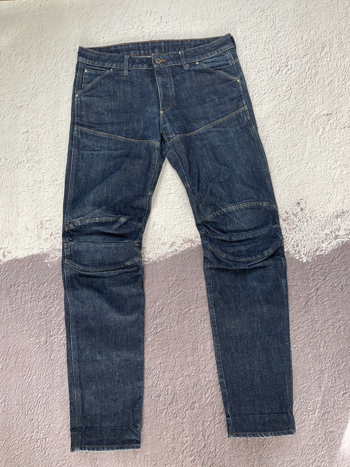 G-Star G-Star Raw double knee indigo blue biker style jeans denim Size US 36 / EU 52 - 3 Thumbnail