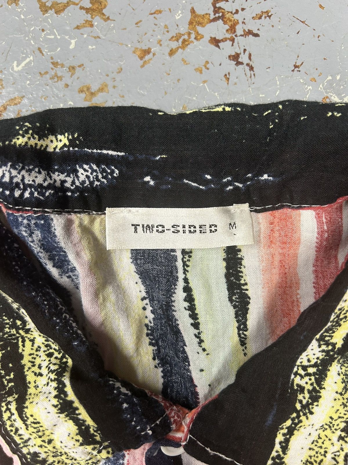 Japanese Brand × Vintage Crazy Vintage Y2K Striped Colourful Button Up Shirt Two Side Size US M / EU 48-50 / 2 - 2 Thumbnail