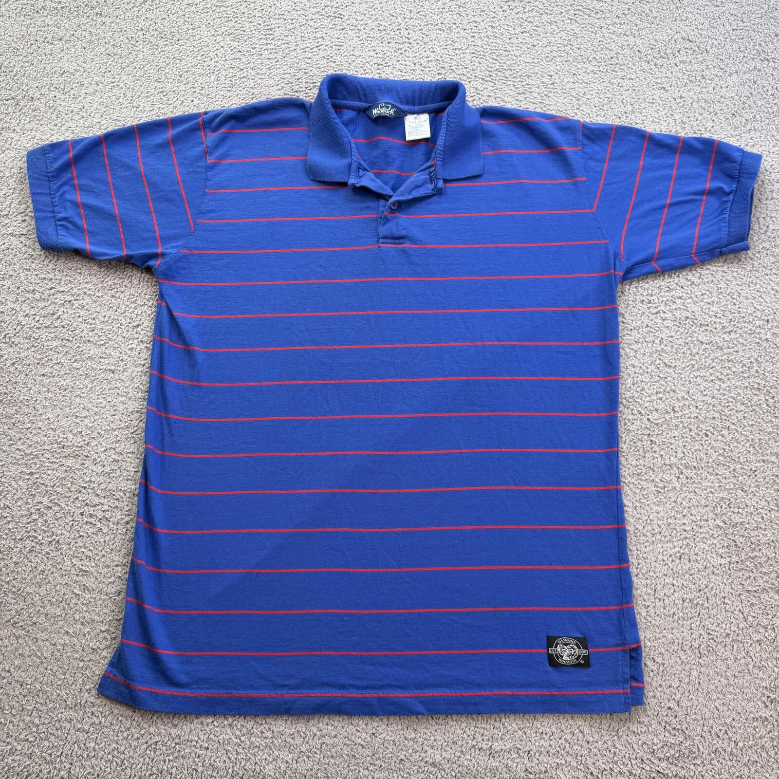 Woolrich Woolen Mills Vintage Y2K Woolrich Striped Polo Shirt Blue Boxy XXL Size US XXL / EU 58 / 5 - 1 Thumbnail