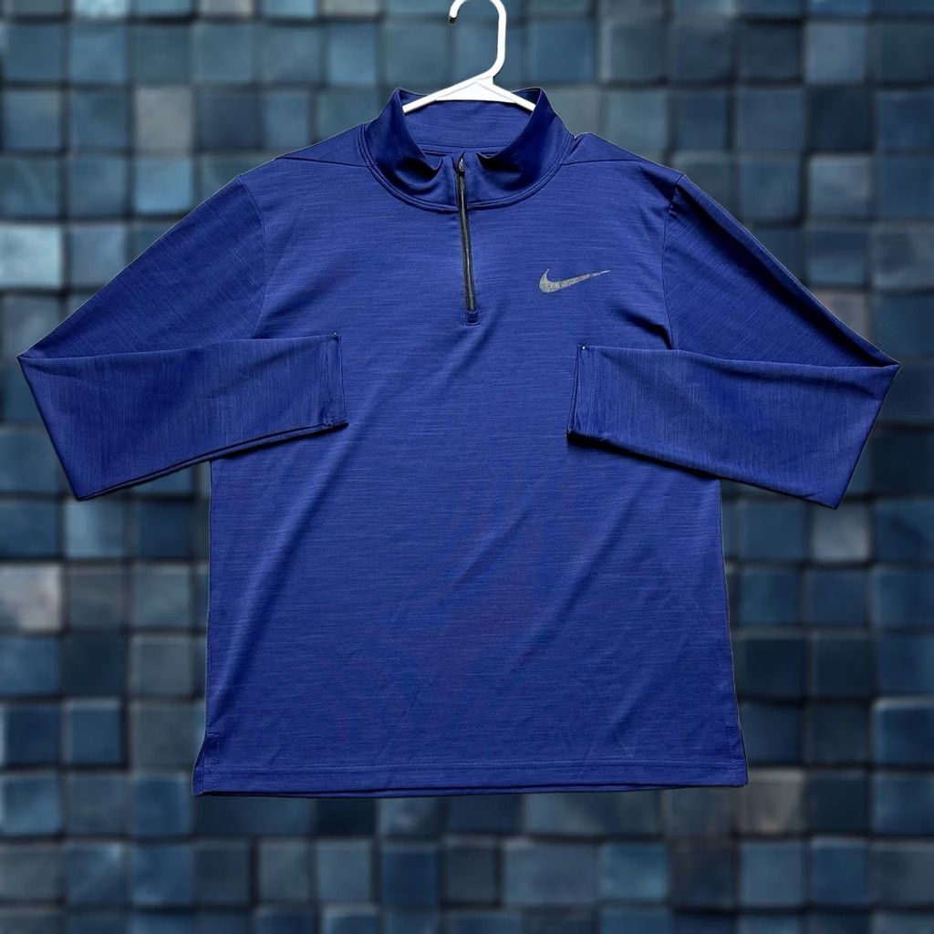 Nike Nike Shirt Men Medium Blue 1/4 Zip Pullover Training Running Breathe AR3716-492 Size US M / EU 48-50 / 2 - 1 Thumbnail