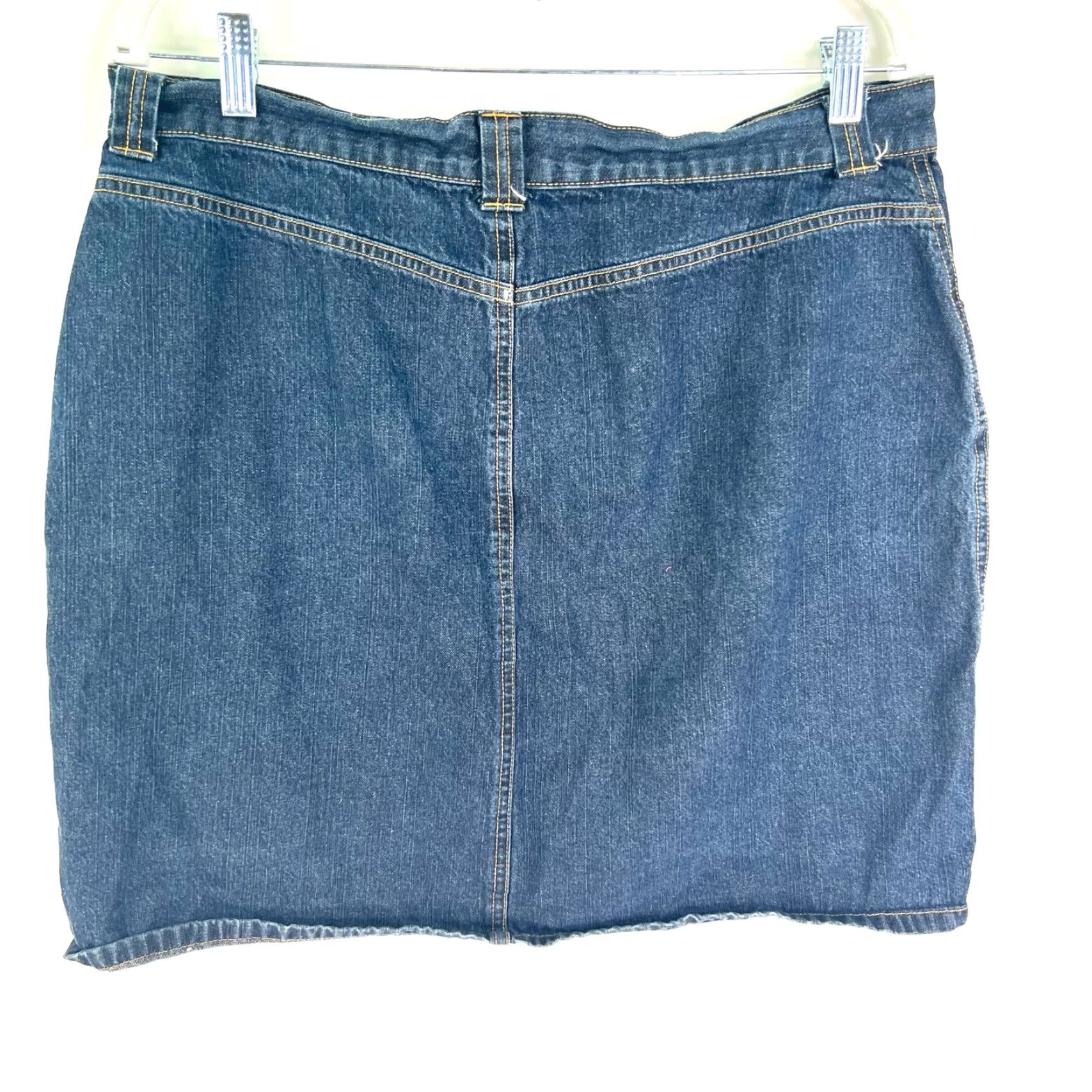 Denime NY Jeans Skirt Women 14 Denim Mini Blue Pockets 80s Fade Size 36" / US 14 / IT 50 - 6 Thumbnail