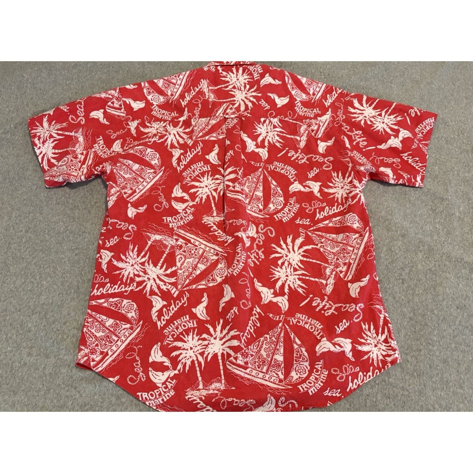 Ralph Lauren VINTAGE Ralph Lauren Short Sleeve Button-Up Shirt Hawaiian Red AOP Large Size US L / EU 52-54 / 3 - 5 Thumbnail