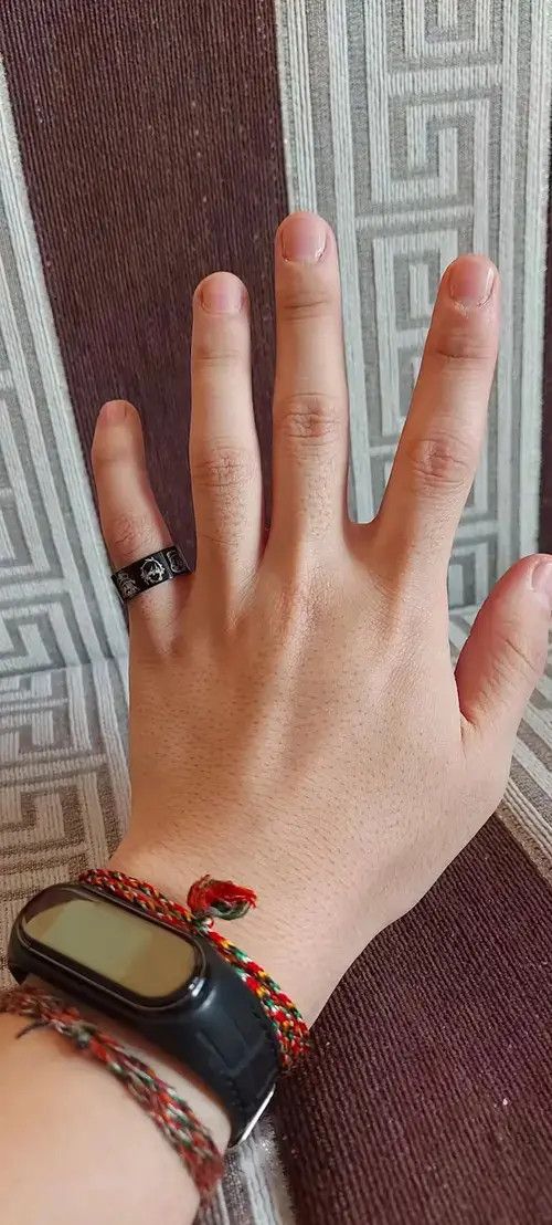 Japanese Brand Black Color Genshin Impact Game Ring ( size 7 to 13 ) Size ONE SIZE - 2 Thumbnail