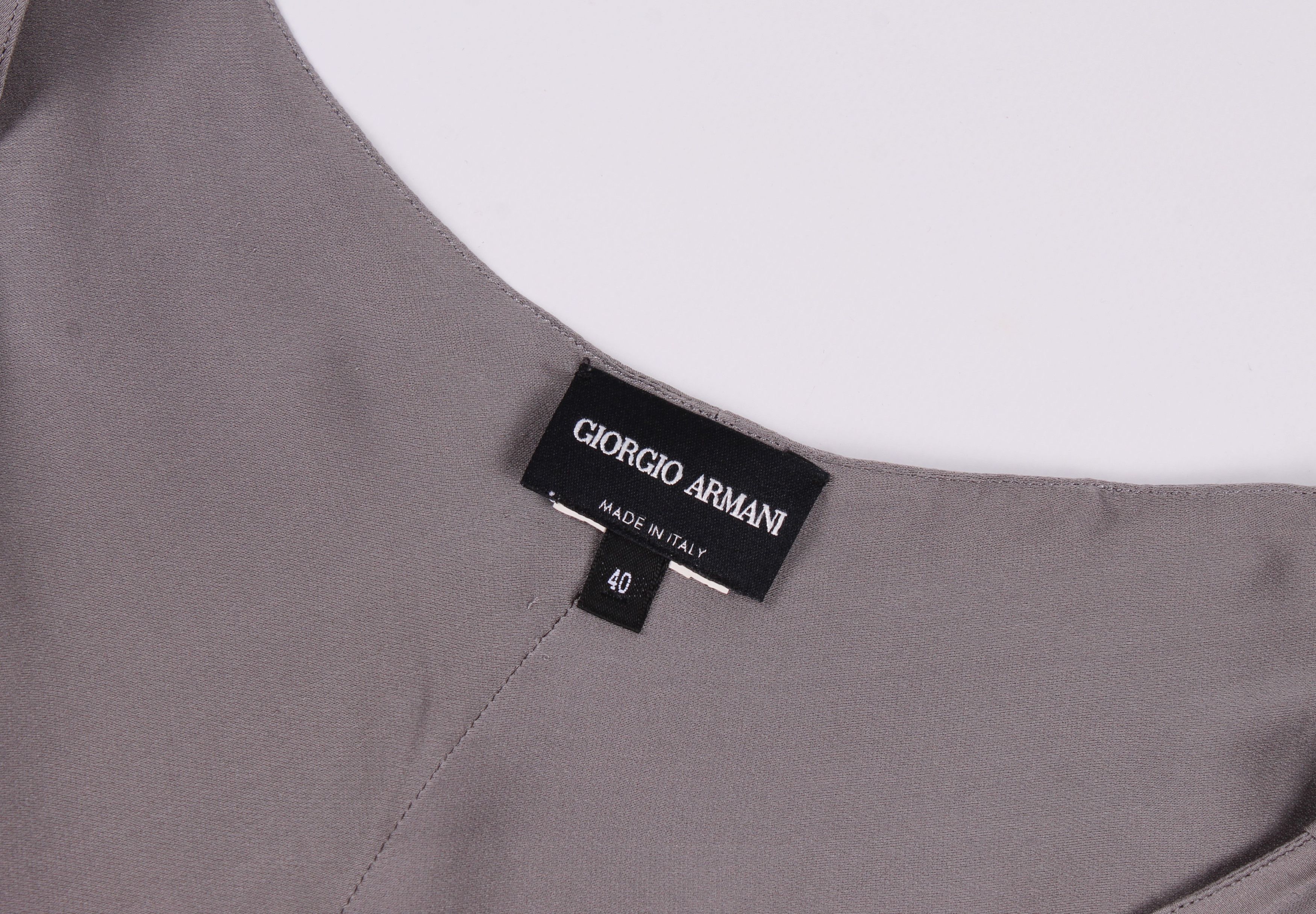 Giorgio Armani Vintage Giorgio Armani Silk Silver Top Blouse Size S / US 4 / IT 40 - 5 Thumbnail