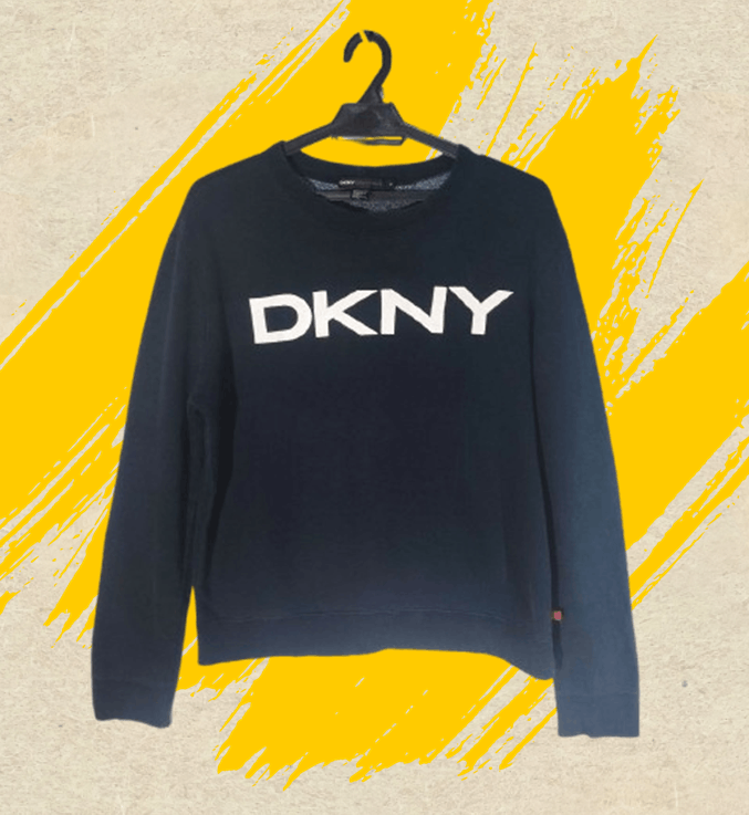 DKNY VTG 90s DKNY Essentials "Spell Out" Big Logo Sweatshirt Size M / US 6-8 / IT 42-44 - 1 Thumbnail