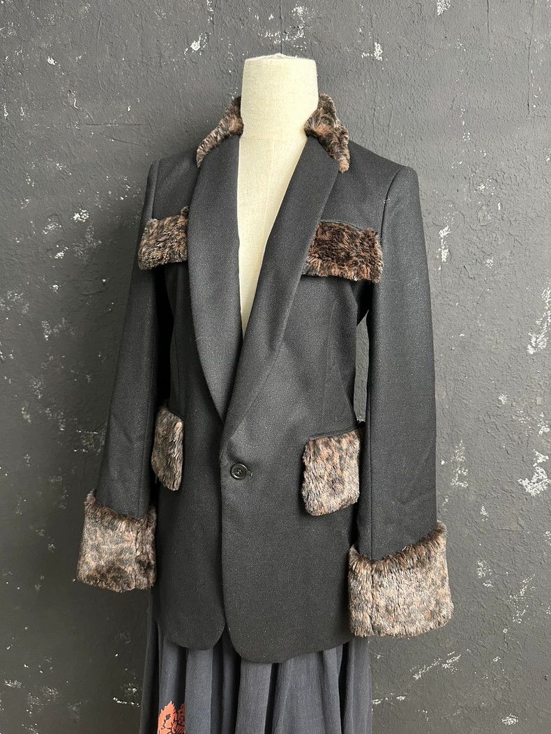 Comme des Garcons Comme Des Garcons Leopard Patchwork Tuxedo Jacket Size XS / US 0-2 / IT 36-38 - 3 Thumbnail