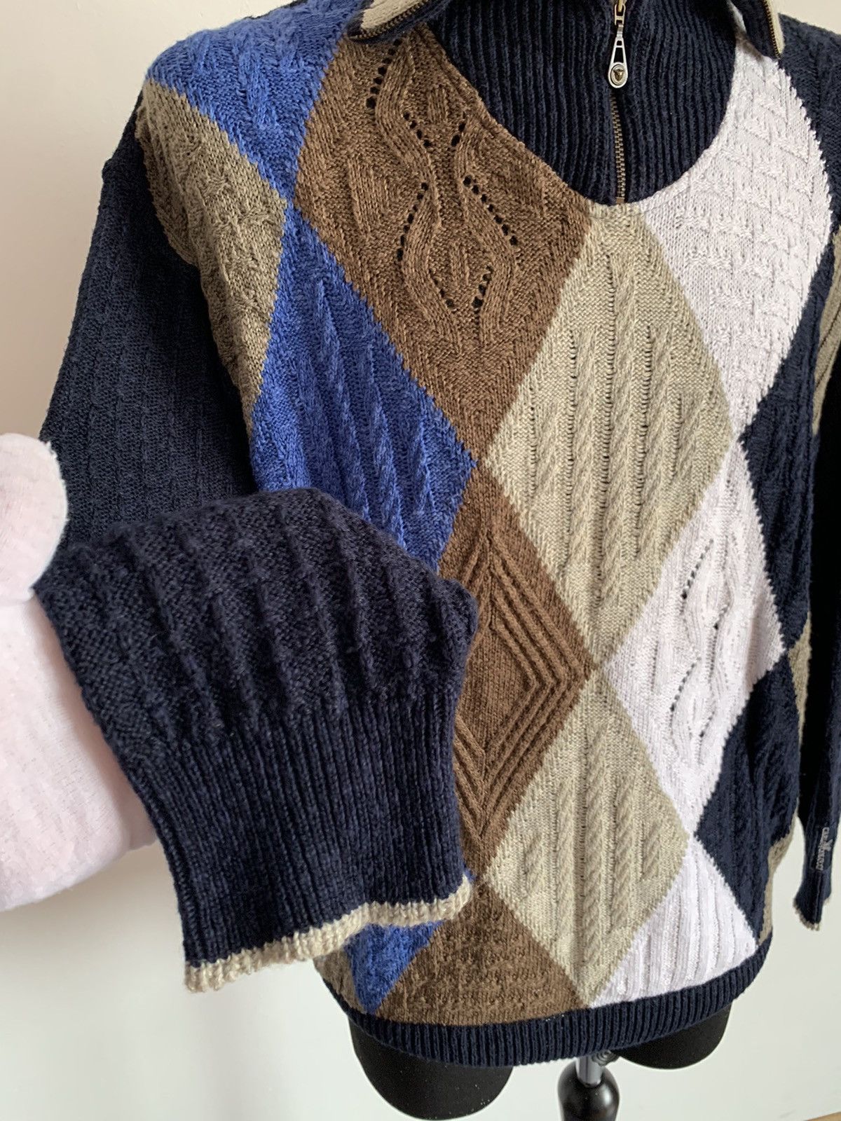 Carlo Colucci × Vintage Carlo Colucci 1/4 Zip Knit Sweater 54 size Men’s Size US L / EU 52-54 / 3 - 7 Thumbnail