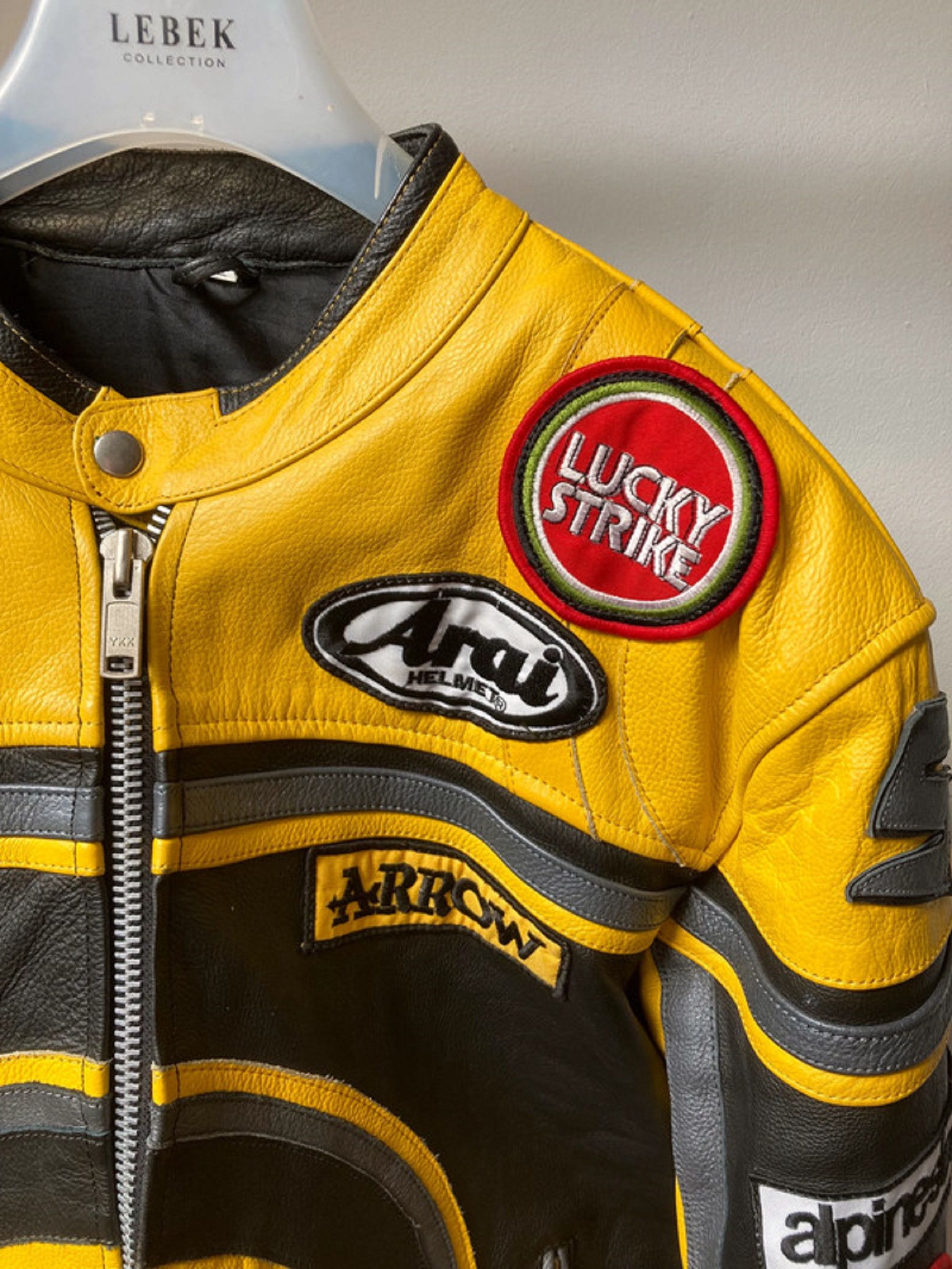 Genuine Leather Lucky strike Rare 1990s Leather Jacket Size US L / EU 52-54 / 3 - 3 Thumbnail
