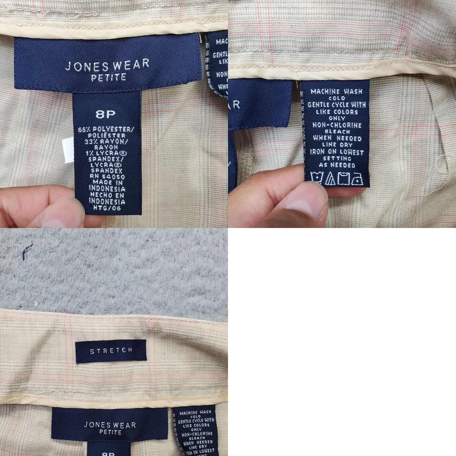 Jones New York Jones Wear Heritage Cropped Pants Womens Size 8P Multi Plaid Stretch Flat Front Size 30" / US 8 / IT 44 - 8 Thumbnail