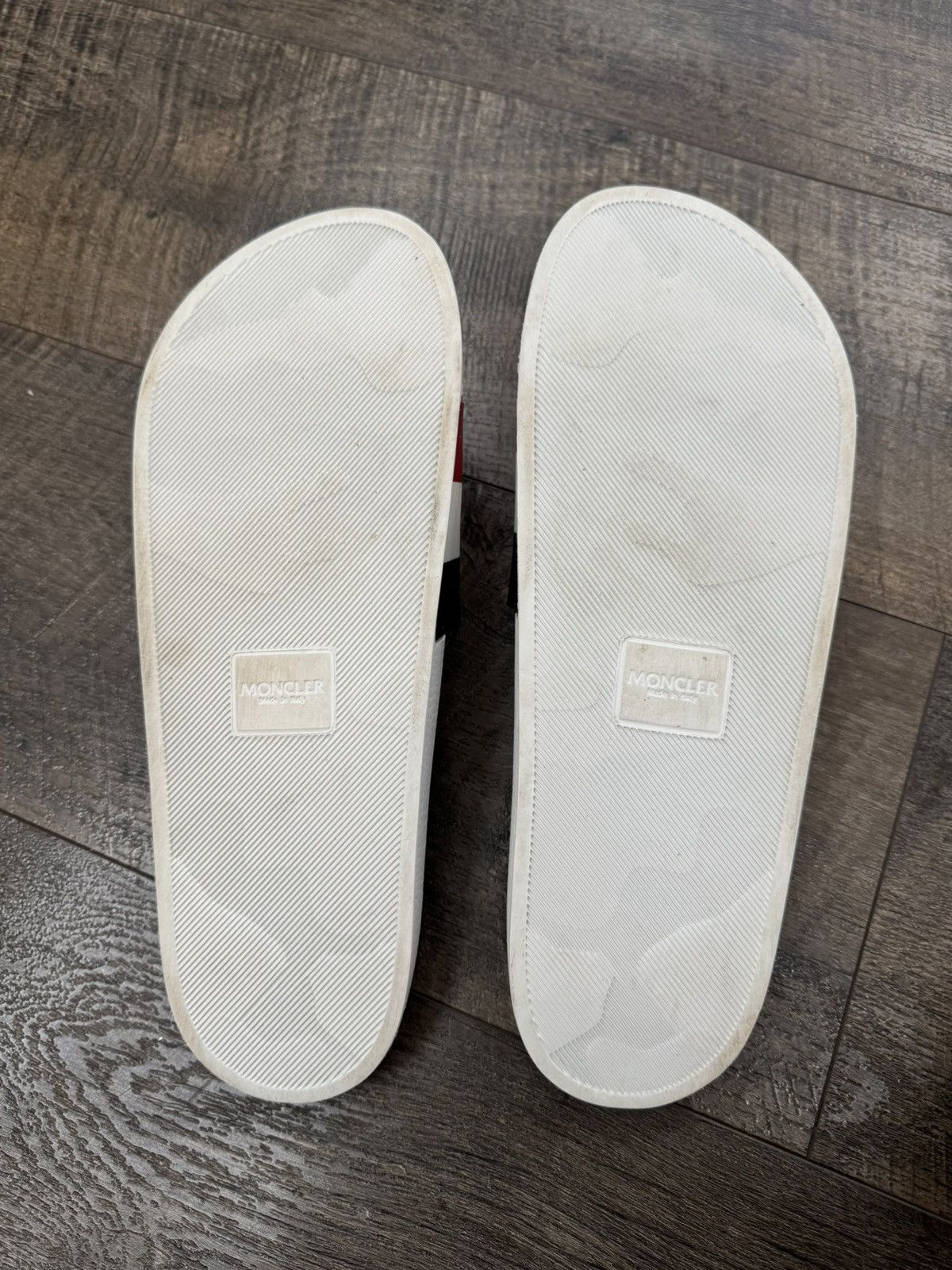 Moncler Rubber Basile Striped Slides White (46) Size US 13 / EU 46 - 6 Thumbnail