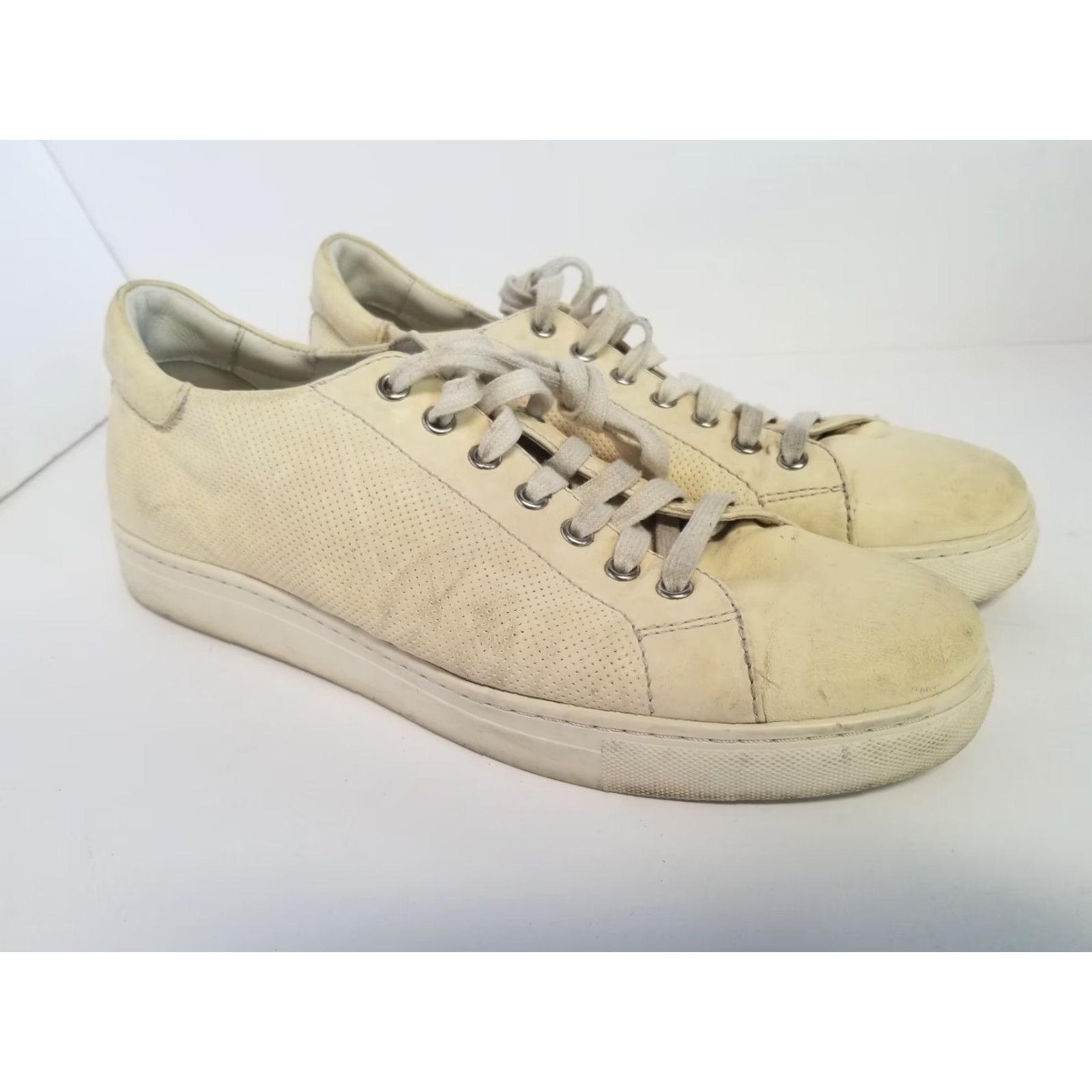 Vintage Trask Leather Comfort Lace Up Casual Sneakers Beige Men Size 9.5 Leather Sneaker Cushioned Rubber Casual Shoes M Vintage No Size US 10 / EU 43 - 2 Thumbnail
