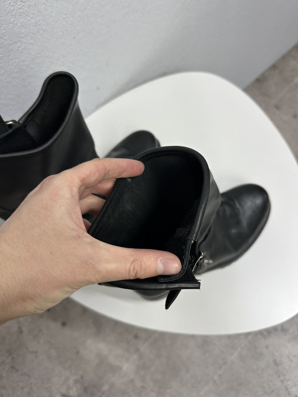 If Six Was Nine Vintage Italian AS 98 Rick Owens Style Leather Biker Boots Size US 8 / EU 41 - 17 Thumbnail