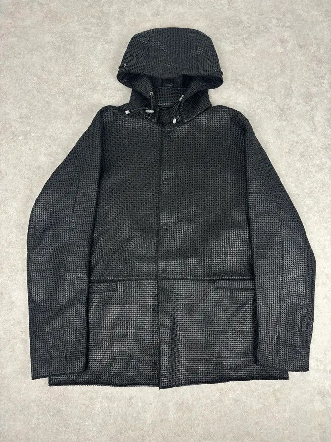 Emporio Armani AW2013 Emporio Armani Black Perfored Hooded Jacket Size US L / EU 52-54 / 3 - 1 Thumbnail
