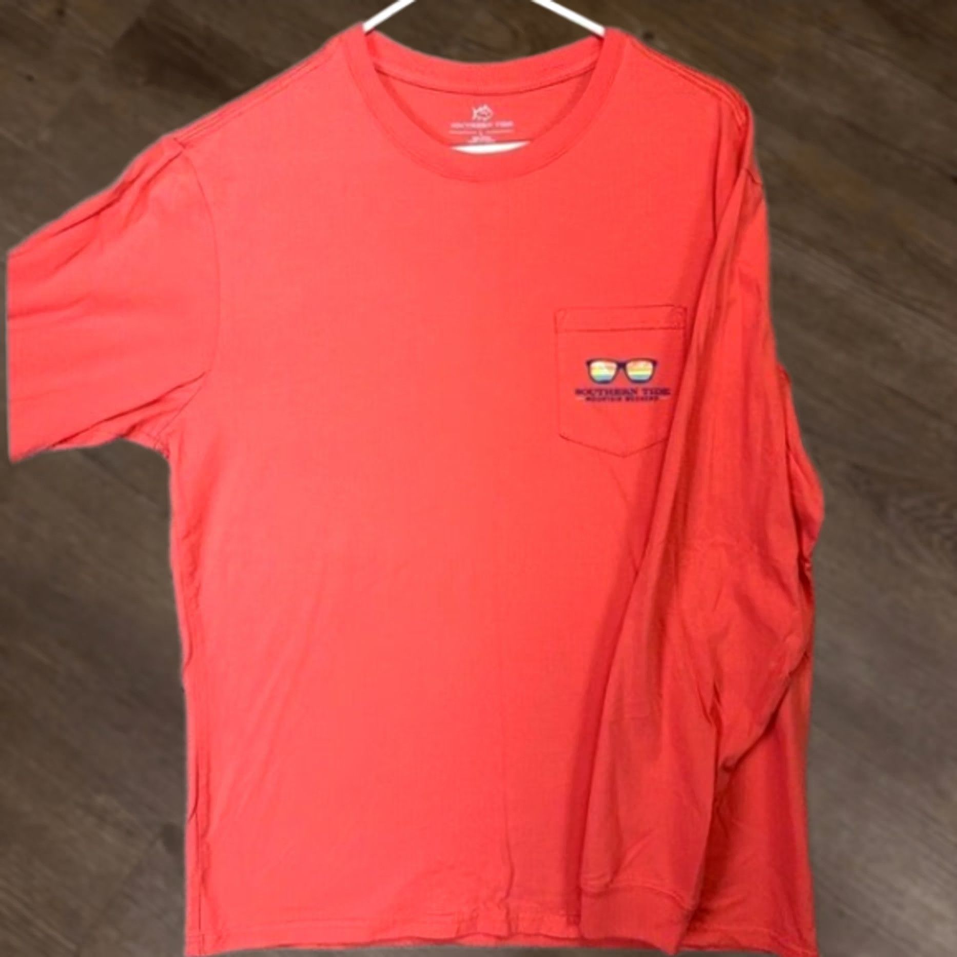 Southern Tide Southern Tide T-Shirt Adult Large Red Peach Graphic Long Sleeve Pocket Tee Mens Size US L / EU 52-54 / 3 - 1 Thumbnail