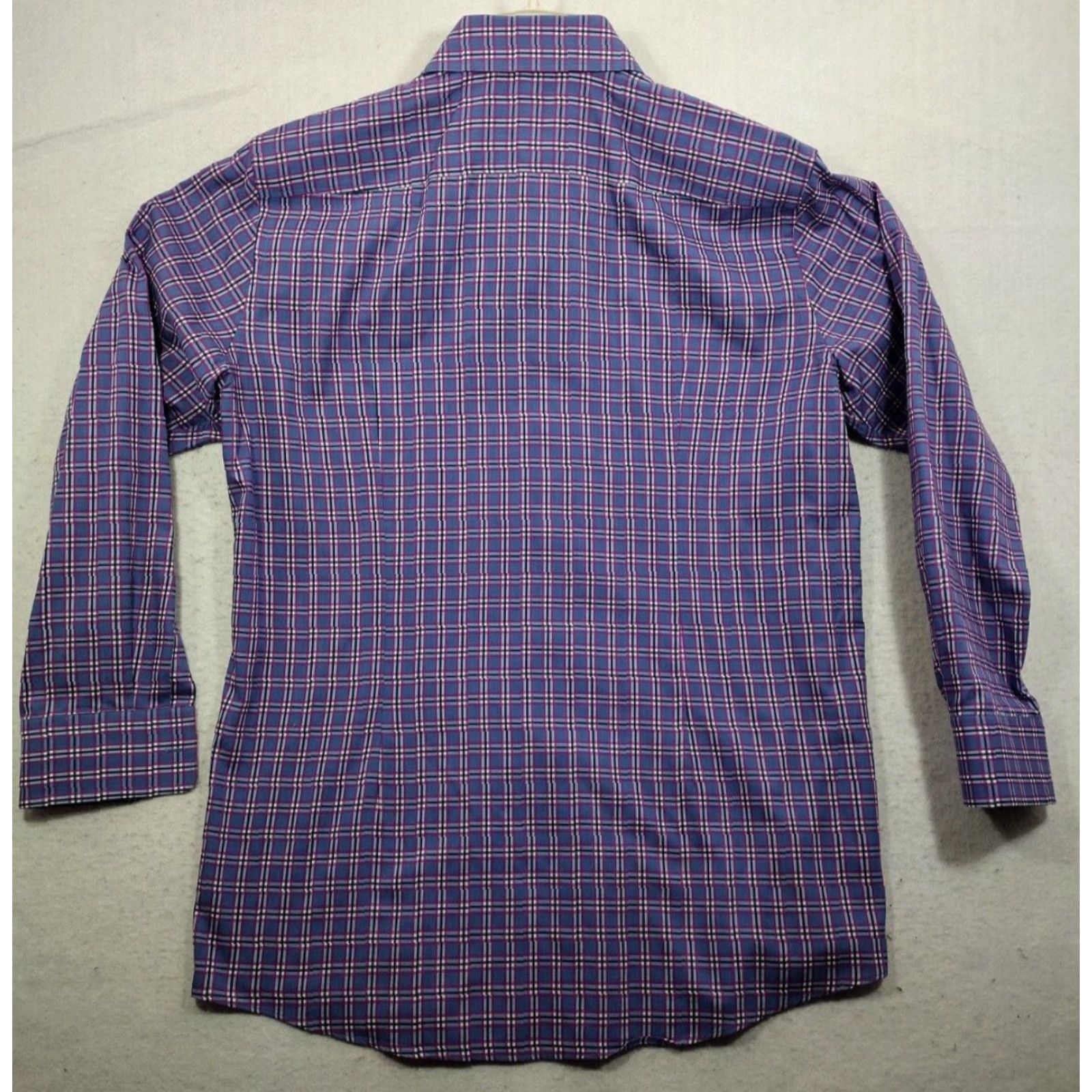 Hugo Boss Hugo Boss Mens Purple Plaid Button Up Sharp Fit 16 Long Sleeve Shirt Size US L / EU 52-54 / 3 - 4 Thumbnail