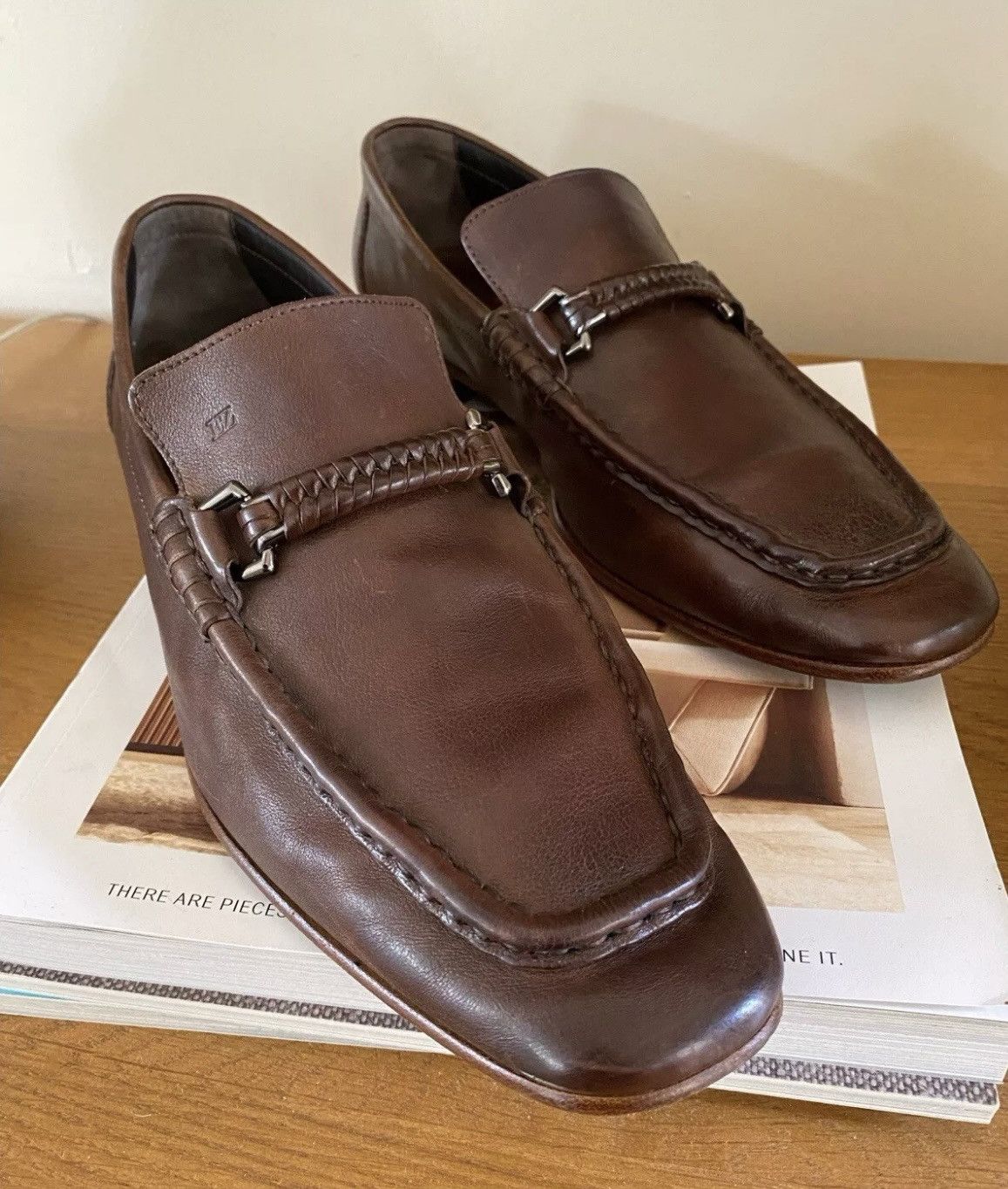 Ermenegildo Zegna Woven leather horsebit mock toe loafer Size US 9.5 / EU 42-43 - 1 Thumbnail
