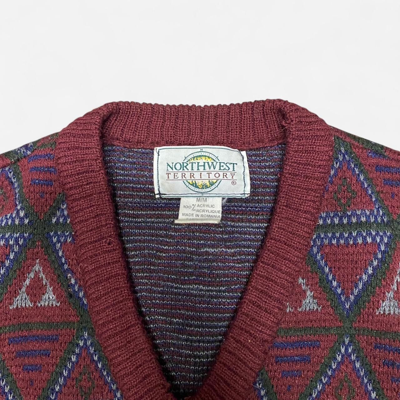 Other Vintage north west territory burgundy pattern sweater vest Size US M / EU 48-50 / 2 - 2 Thumbnail