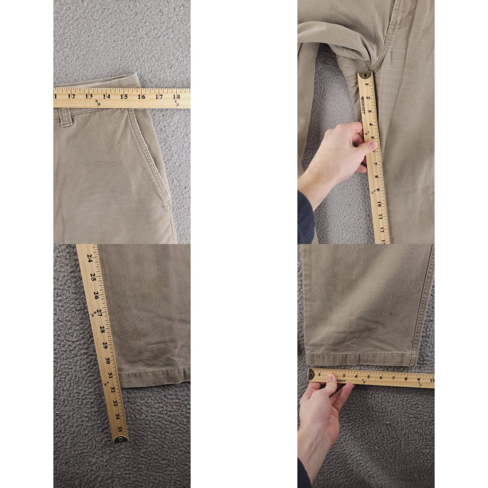 Vintage L.L. Bean Pants Mens 32x32 Canvas Brown Straight Chino Regular Size 32 Beige Outdoor Hiking Work Trail Size US 32 / EU 48 - 9 Thumbnail