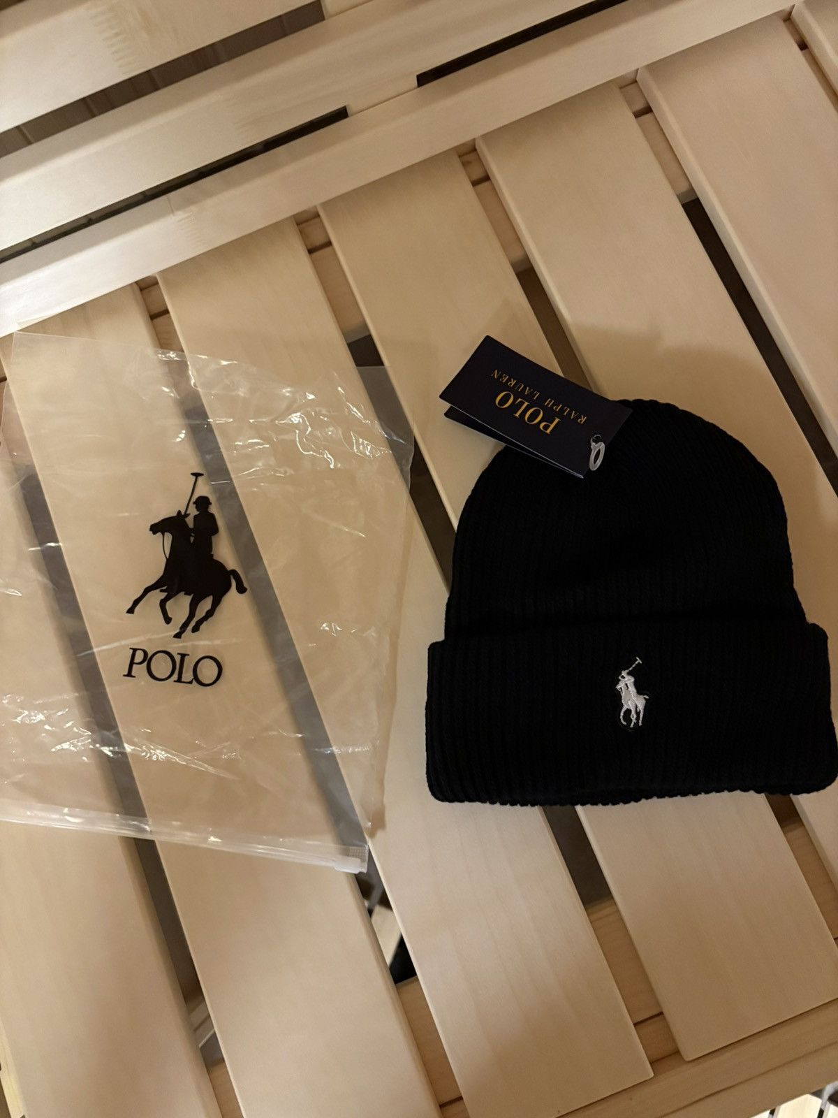 Polo Ralph Lauren Ralph Lauren Beanie Black and White Size ONE SIZE - 1 Thumbnail