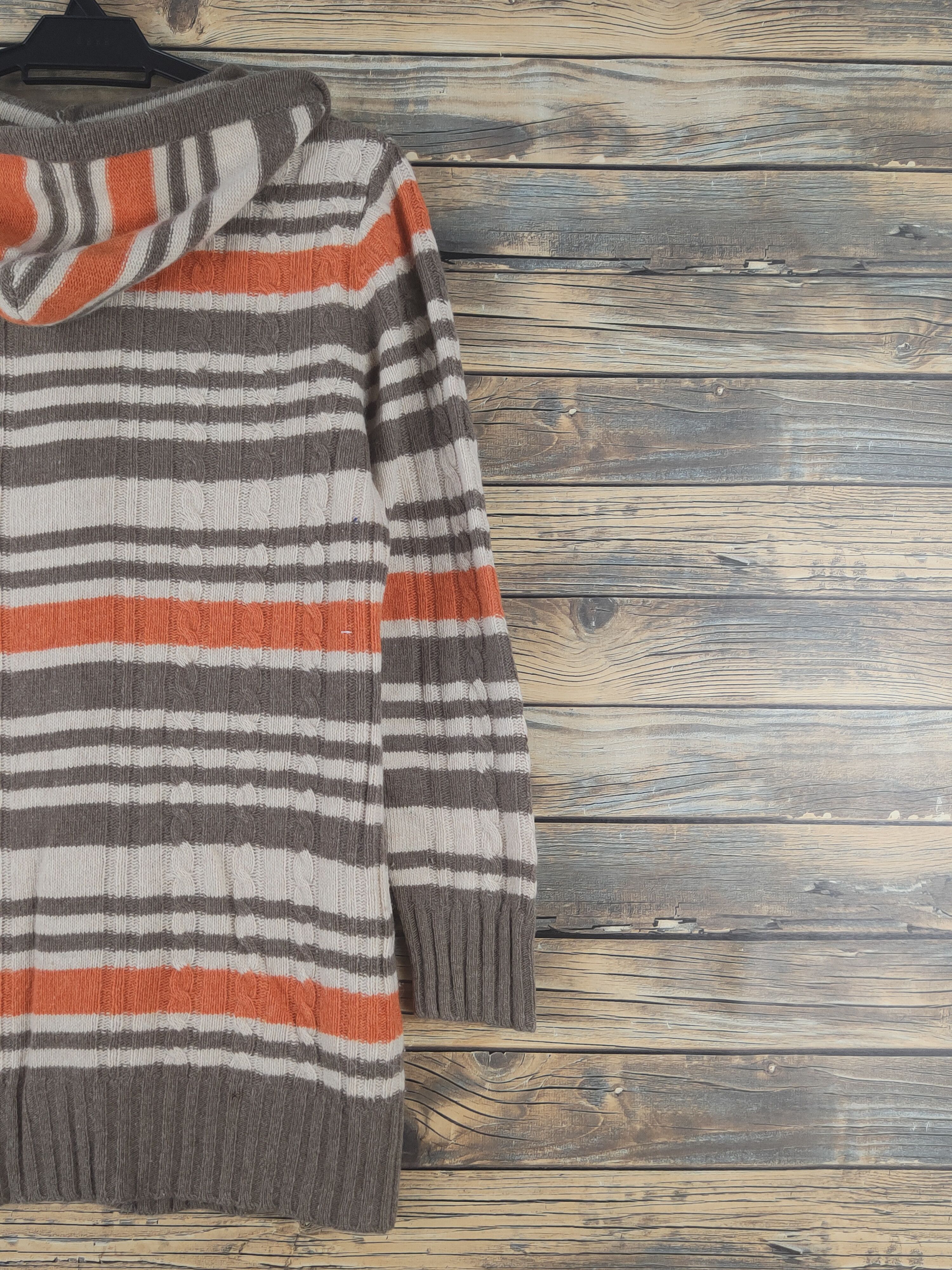 Aran Isles Knitwear × Japanese Brand × Vintage Key Luck Brown Knitwear Hoodie Sweaters #W1201 Size XS / US 0-2 / IT 36-38 - 9 Thumbnail