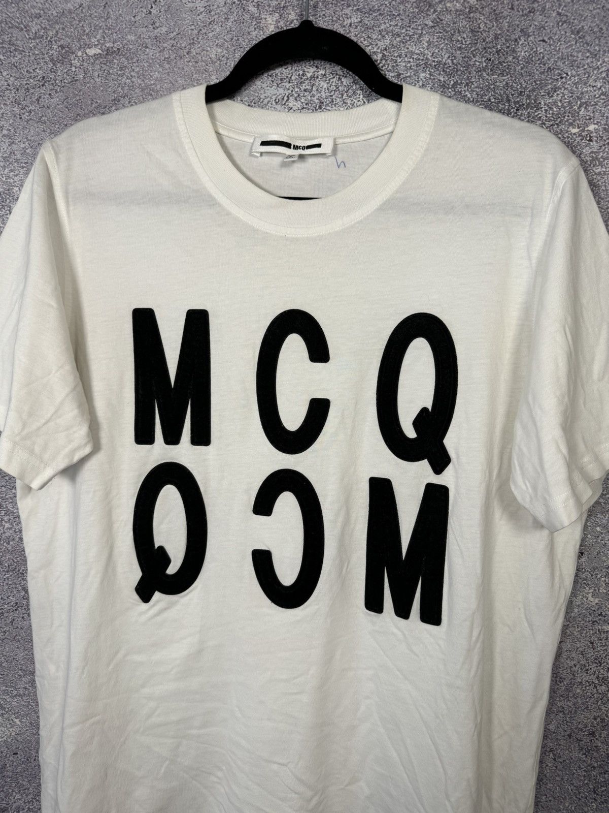 Alexander McQueen × MCQ McQ Alexander McQueen Big Mirror Logo White T-Shirt Large Size US L / EU 52-54 / 3 - 7 Thumbnail