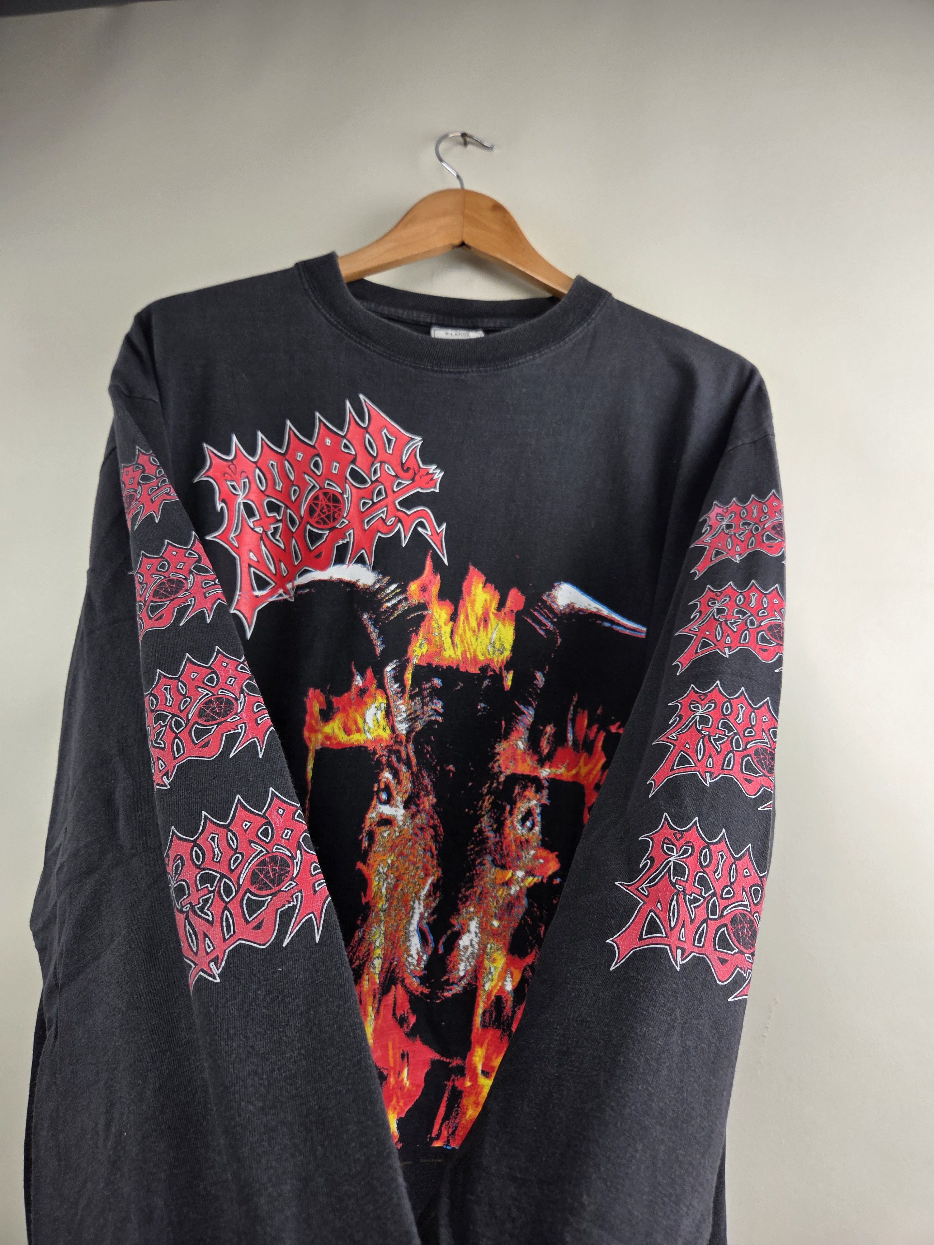 Band Tees × Vintage 90s Morbid Angel Goat Covenant Long-sleeved XL 23" 29.5" Size US XL / EU 56 / 4 - 2 Thumbnail