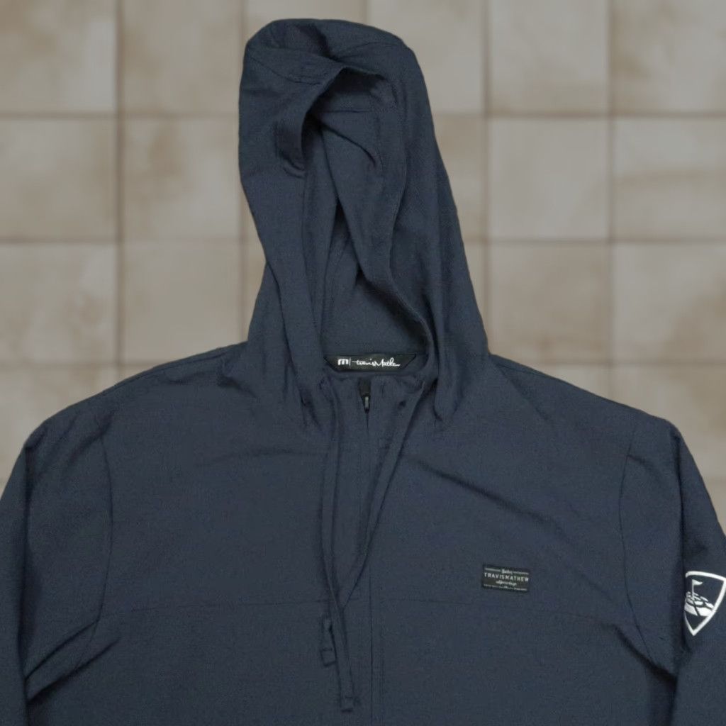 TravisMathew Travis Mathew Jacket Men Medium Blue Wanderlust Full Zip Pockets Hooded Golf Windbreaker Size US M / EU 48-50 / 2 - 1 Thumbnail