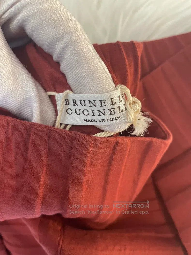 Brunello Cucinelli Brunello Cucinelli Brick Red Cotton Shorts Size 27" / US 4 / IT 40 - 3 Thumbnail