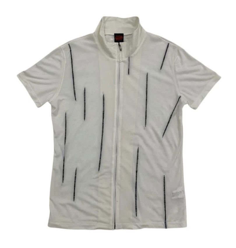 Jean Paul Gaultier Jean Paul Gaultier Stitched Stripe Zipper Short Sleeve Mesh Size US S / EU 44-46 / 1 - 1 Thumbnail