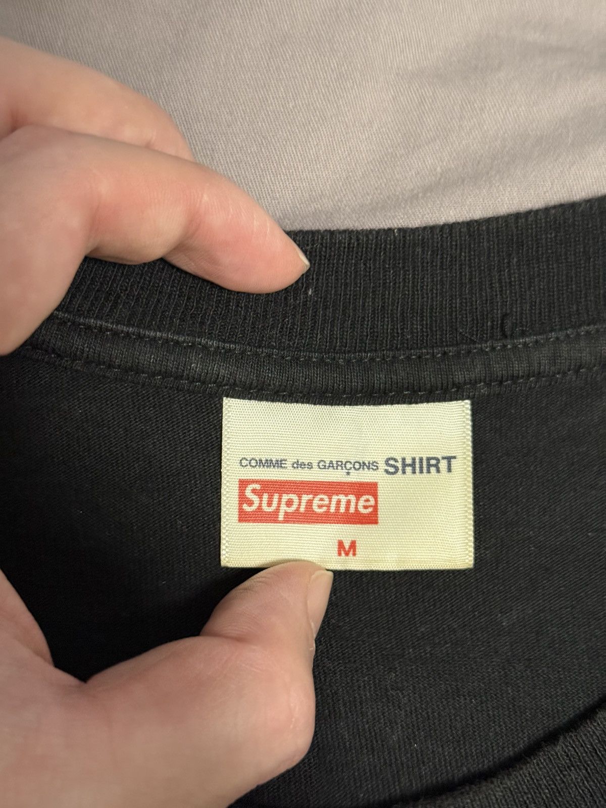Comme des Garcons Supreme cdg split box logo tee black Size US M / EU 48-50 / 2 - 3 Thumbnail