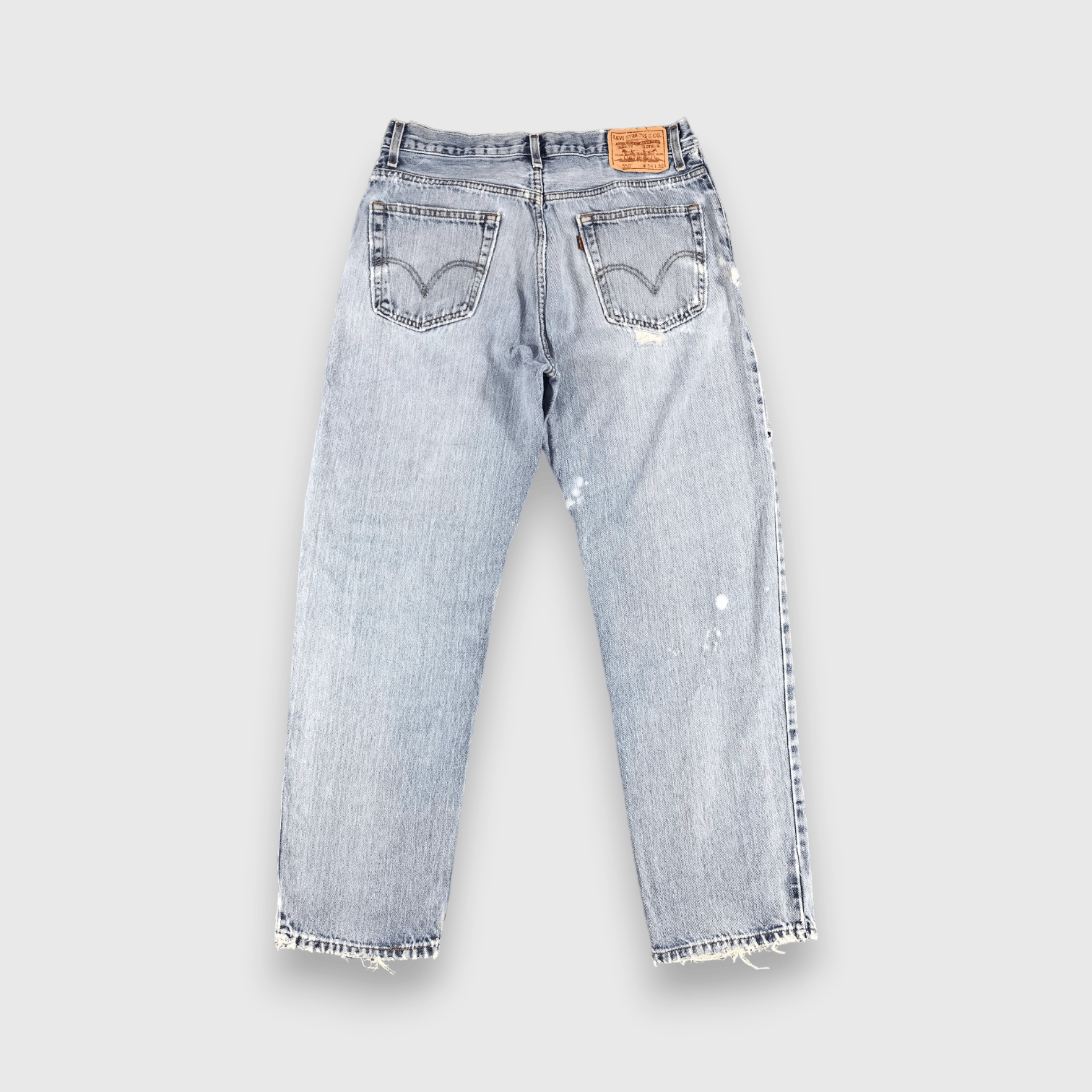 Levi's Distressed Vintage Levis 550 Jeans Light Wash Denim-J1046 Size US 33 - 2 Thumbnail