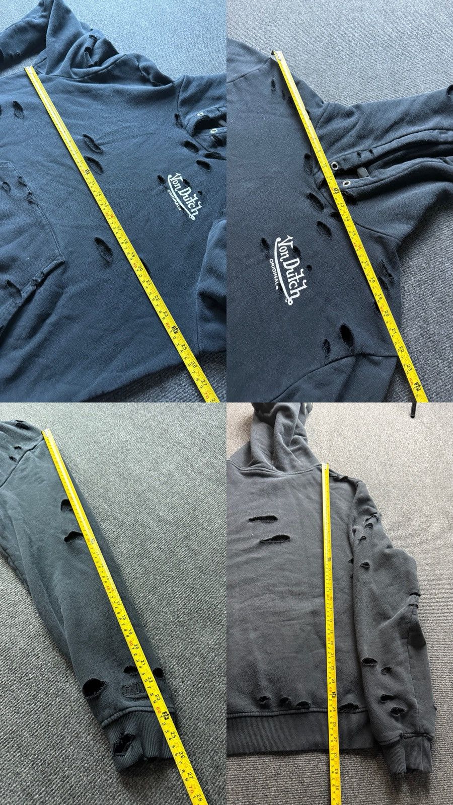 Von Dutch 00s Y2K Von Dutch Distressed Hoodie Y2K Grunge Destroyed Size US L / EU 52-54 / 3 - 20 Thumbnail