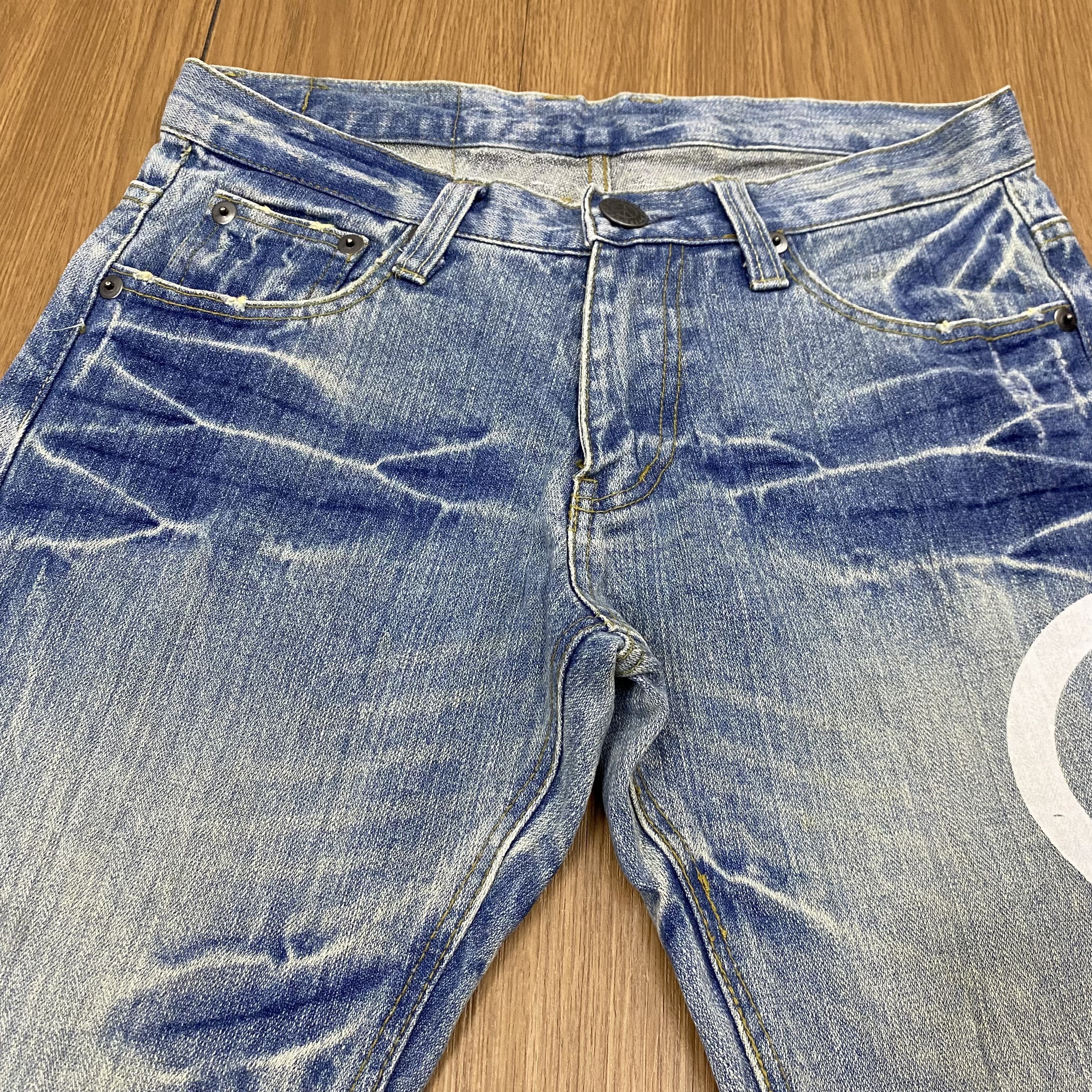 Japanese Brand × Vintage Vintage PEACE Jeans Painted Denim Distress CD151 Size US 31 - 5 Thumbnail