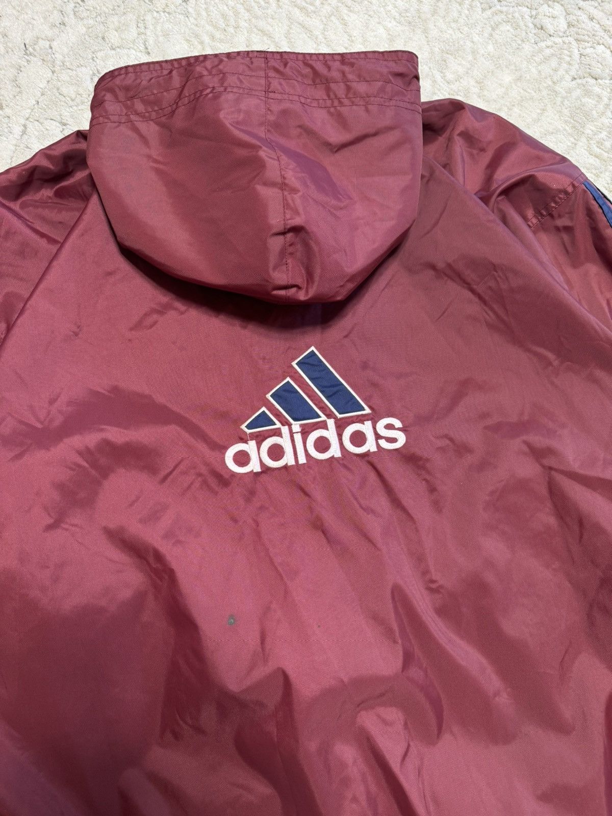 Adidas × Vintage Vintage Adidas Burgundy Anorak Nylon Jacket Size US XL / EU 56 / 4 - 14 Thumbnail